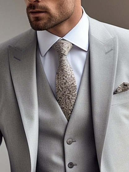 Three Piece Single Breasted Two Button Wedding Suit For Men Tailored Fit