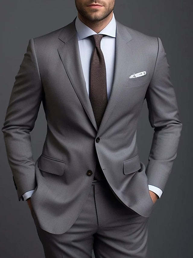 Two-Button Single-Breasted Tailored Men's Wedding Suit Set-BMbridal