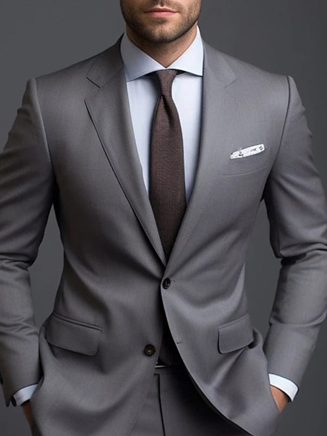 Two-Button Single-Breasted Tailored Men's Wedding Suit Set-BMbridal