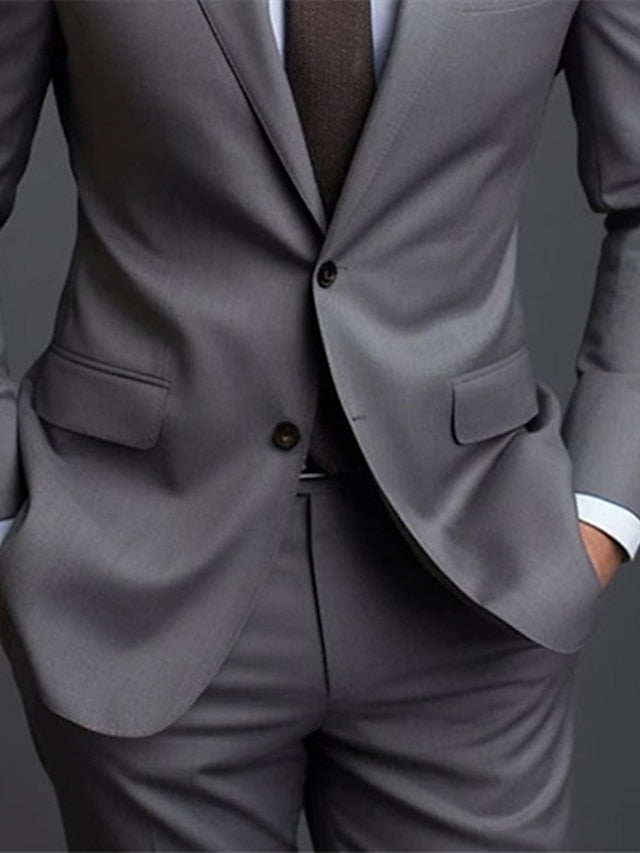 Two-Button Single-Breasted Tailored Men's Wedding Suit Set-BMbridal