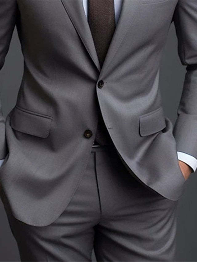 Two-Button Single-Breasted Tailored Men's Wedding Suit Set-BMbridal