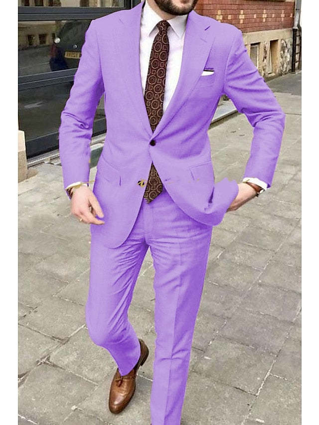 Two-Button Single Breasted Tailored Fit Wedding Suit For Men-BMbridal
