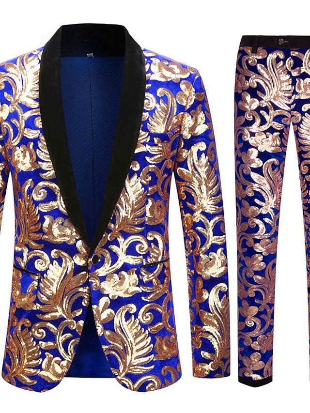 Single-Breasted One-Button Men's Party Suit In Standard Fit 2-Piece Set-BMbridal