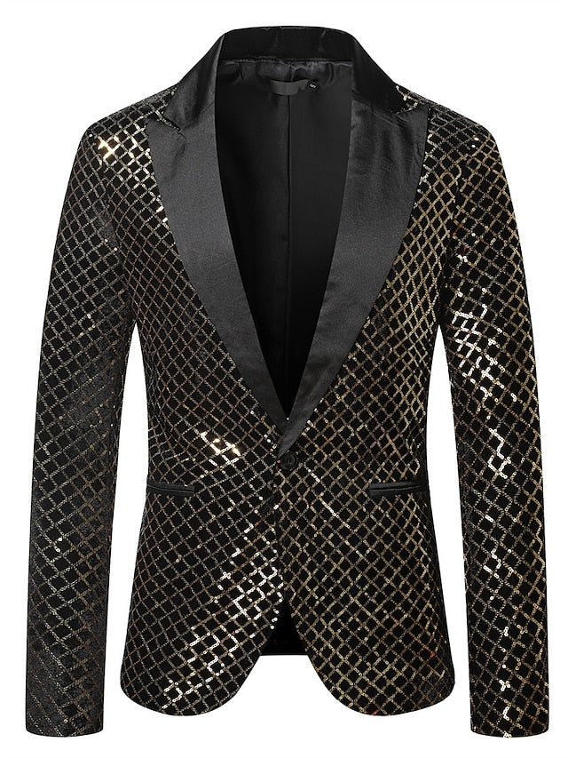 Single-Button Disco Jacket For Men In Tailored Fit-BMbridal