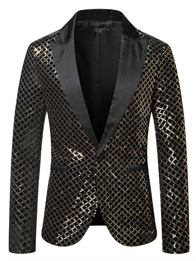 Single-Button Disco Jacket For Men In Tailored Fit-BMbridal