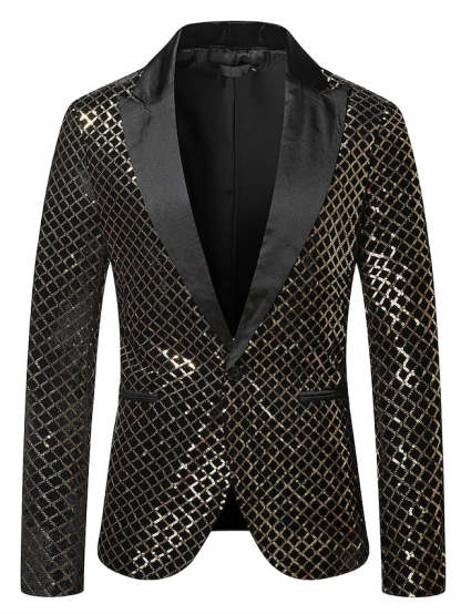 Single-Button Disco Jacket For Men In Tailored Fit-BMbridal