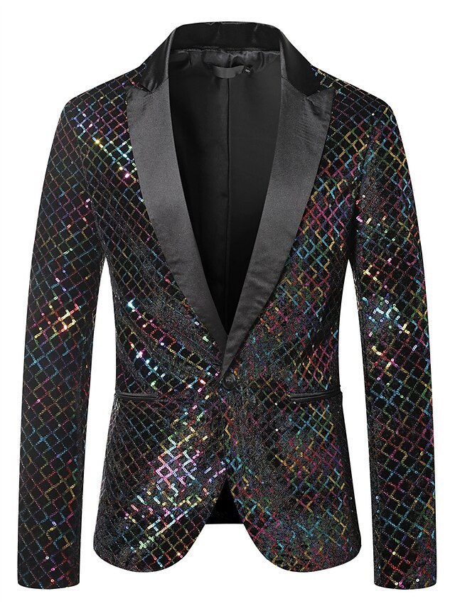Single-Button Disco Jacket For Men In Tailored Fit-BMbridal