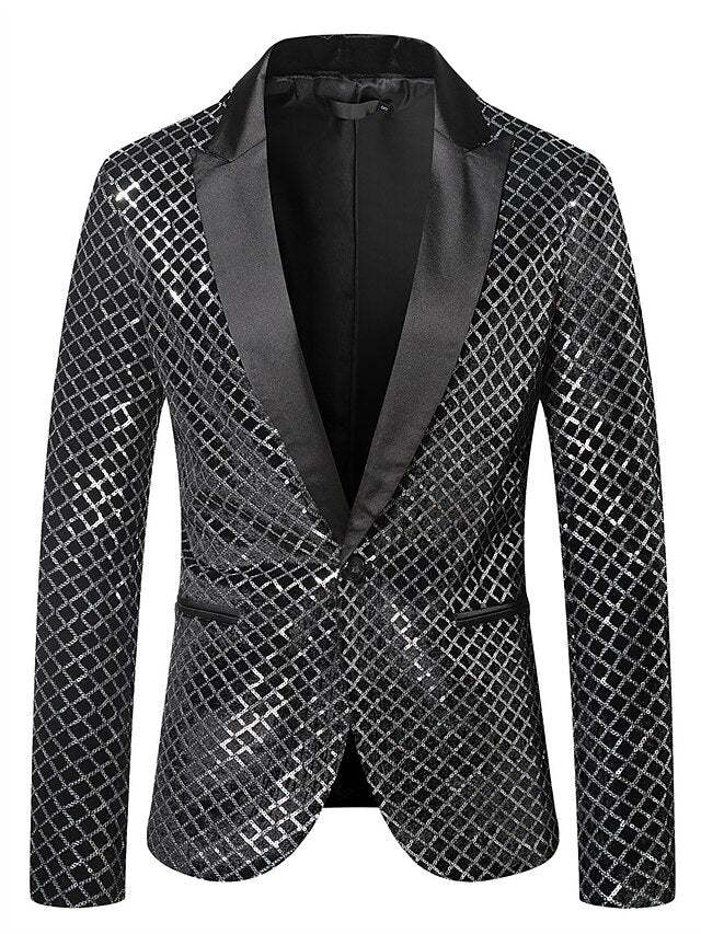 Single-Button Disco Jacket For Men In Tailored Fit-BMbridal
