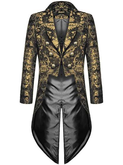 Exquisite Floral Tailcoat Suit For Men In Retro Style-BMbridal