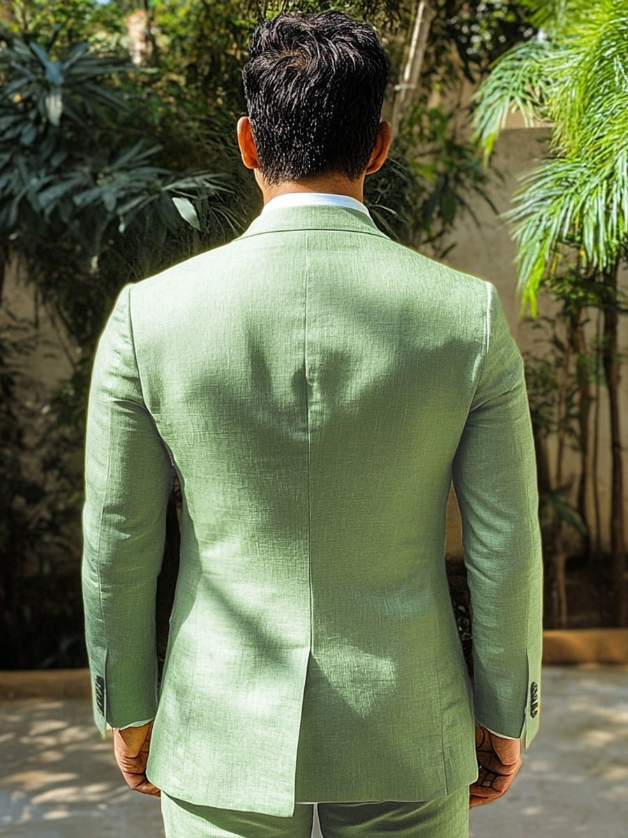 Standard Fit Sage Two-Button Men's Wedding Suit Set-BMbridal