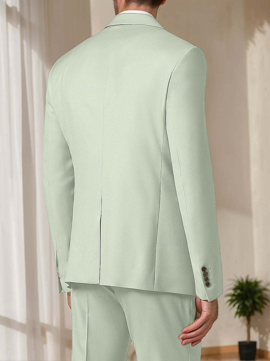 Men's Two-Button Single Breasted Standard Fit Suit For Beach Weddings Prom And Formal Parties-BMbridal