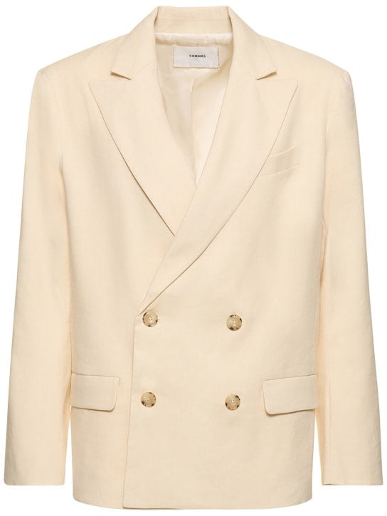 Single-Breasted Men's Cream Suit With Peaked Lapel Four Buttons And Pockets For Business Or Casual Wear-BMbridal