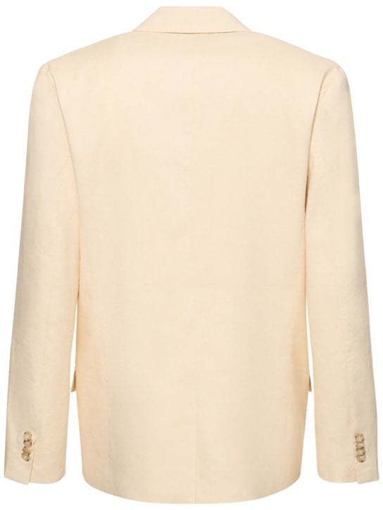 Single-Breasted Men's Cream Suit With Peaked Lapel Four Buttons And Pockets For Business Or Casual Wear-BMbridal