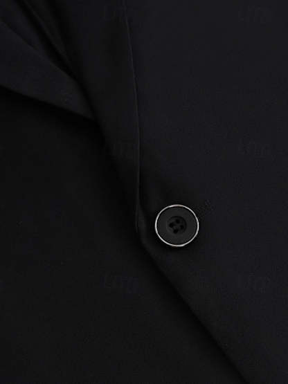Black Two-Button Single-Breasted Notched Lapel Suit For Men's Wedding And Prom-BMbridal