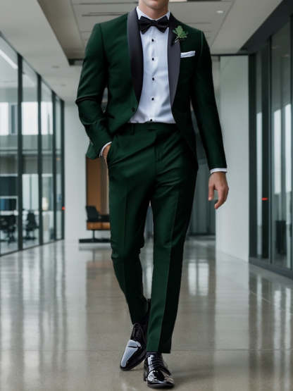 Single-Breasted One-Button Shawl Lapel Suit For Men's Weddings And Proms-BMbridal