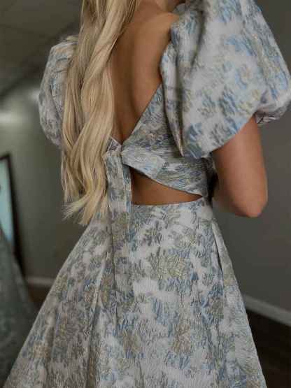 Off the Shoulder Jacquard Satin Long Prom Dress with Slit