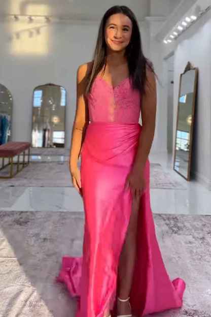 Navy Mermaid Sweetheart Long Corset Prom Dress with Slit