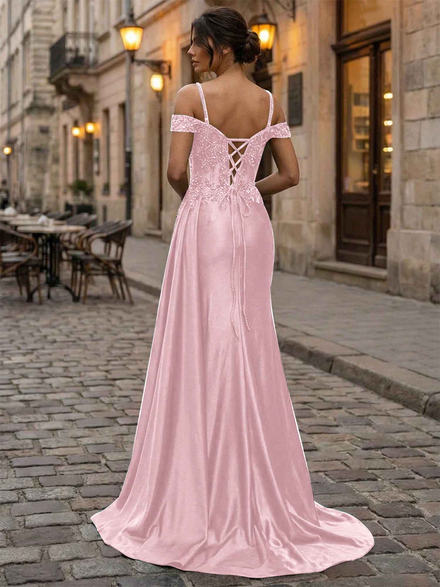 Emerald Green Beaded Corset Satin Long Prom Dress