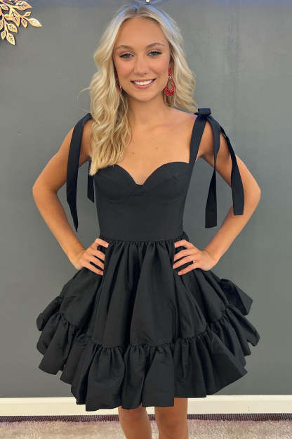 Princess A Line Spaghetti Straps Hot Pink Short Homecoming Dress with Ruched