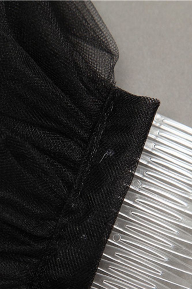 Sexy Black Tulle Ribbon Edge 1.5*1.5M Wedding Veils