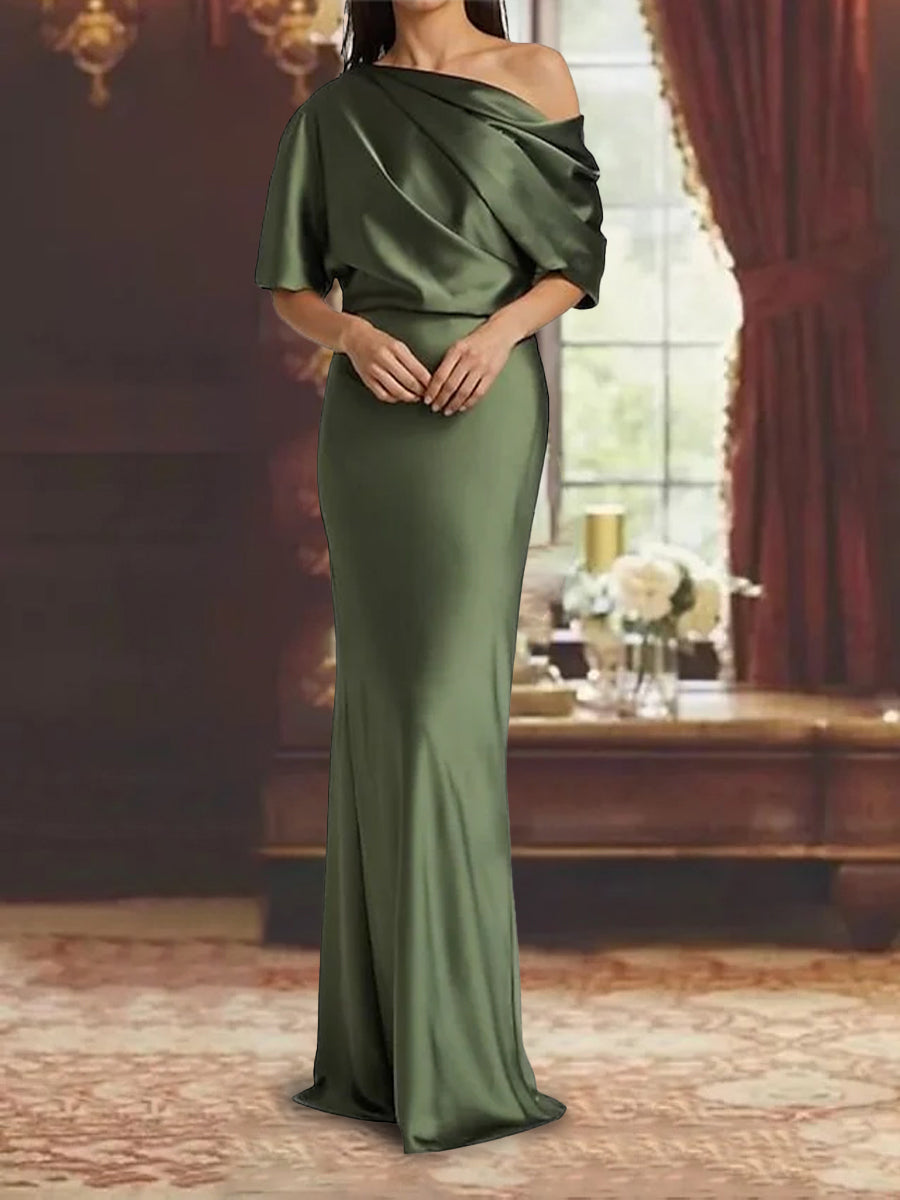 One-Shoulder Column Gown for the Mother of the Bride-BMbridal