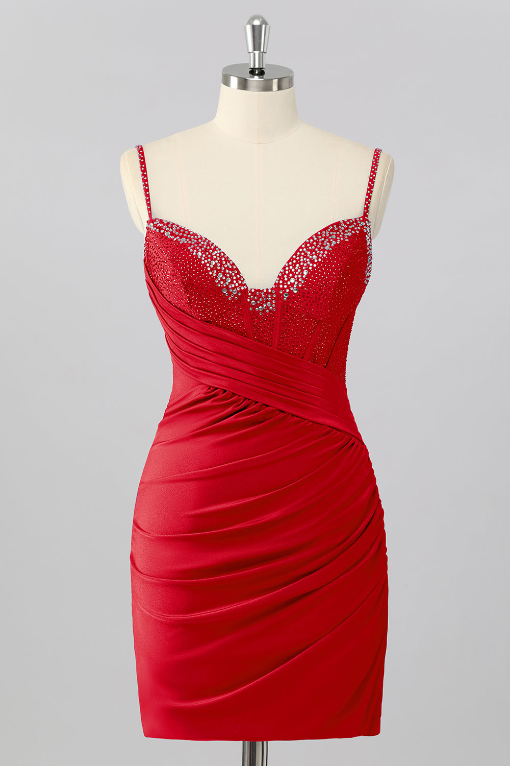 Sparkly Royal Blue Bodycon V Neck Short Corset Homecoming Dress with Beading