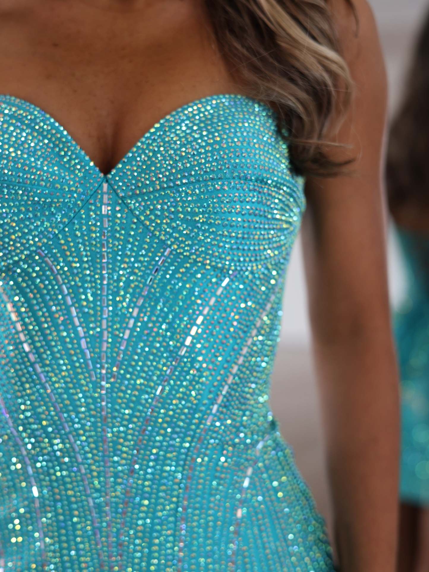 Strapless Sweetheart Rhinestone Corset Bodycon Homecoming Dress Lace-Up Back Mini