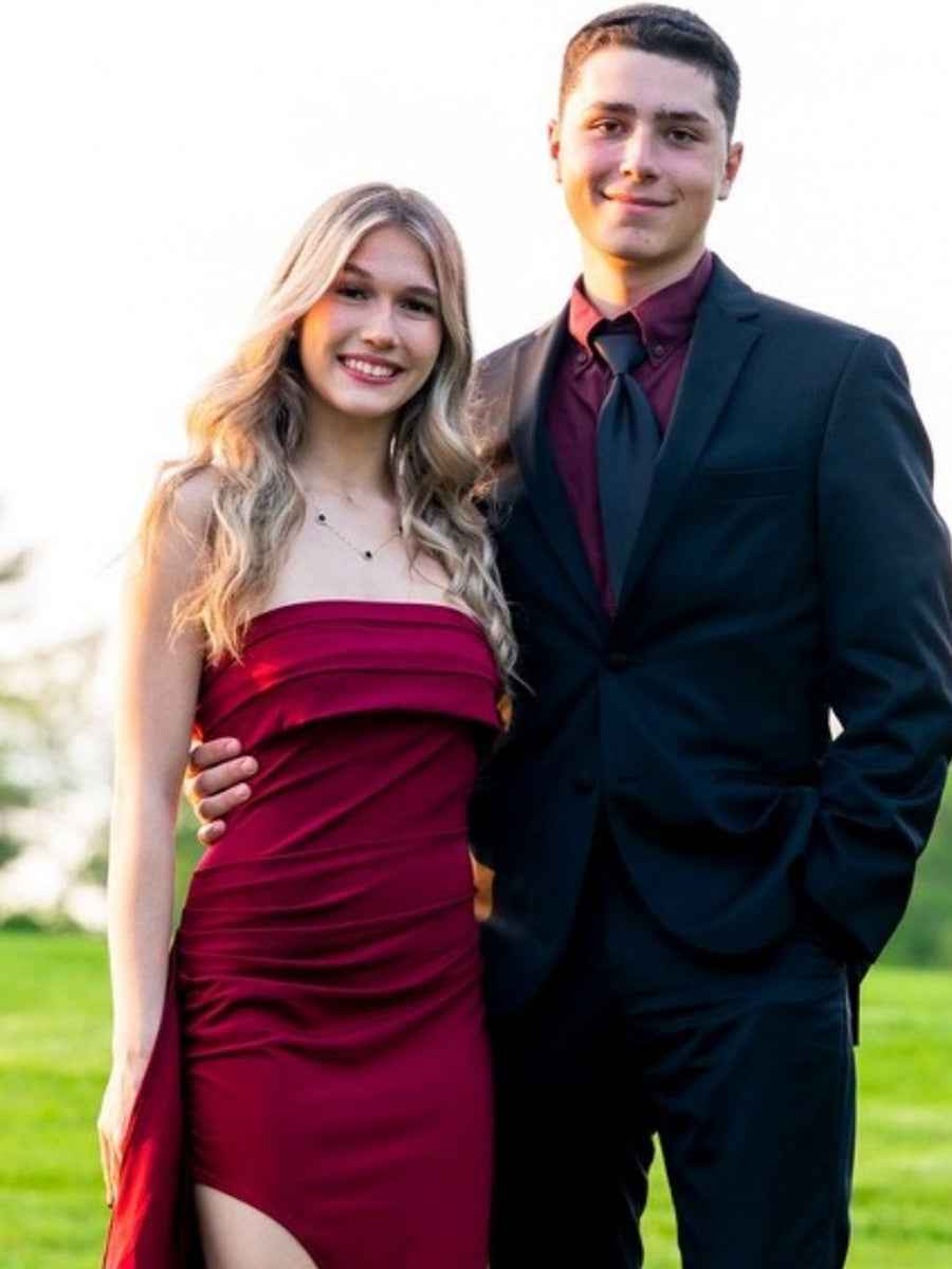 Strapless Ruched Long Prom Dress with Slit