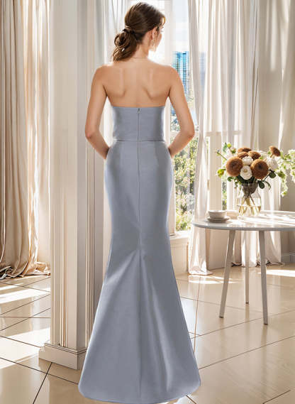 Strapless Sleeveless Floor-Length Mother of the Bride Trumpet/Mermaid Dress with Bowknot-BMbridal