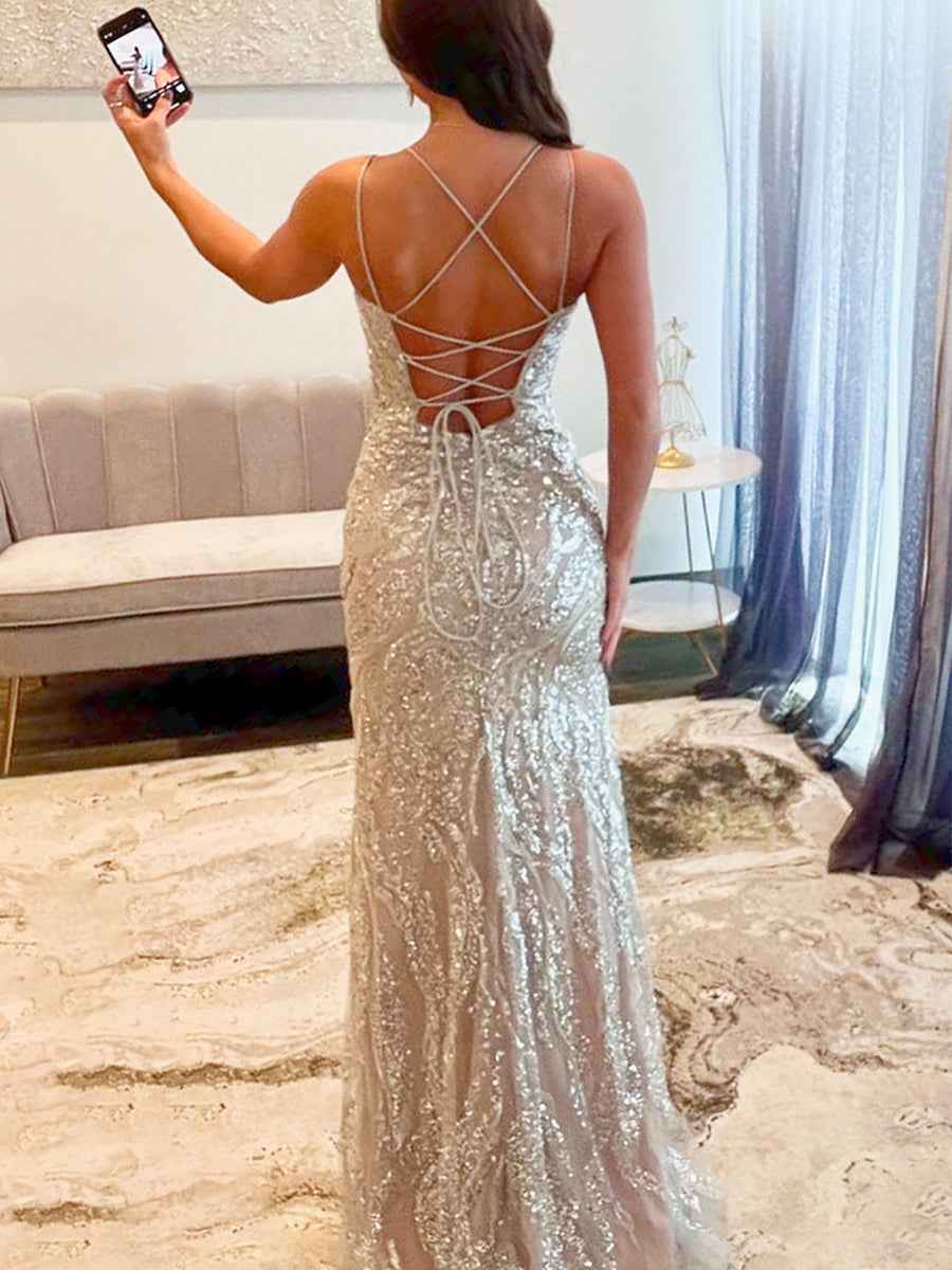 Sweetheart Strapless Empire Lace Mermaid Long Prom Dress