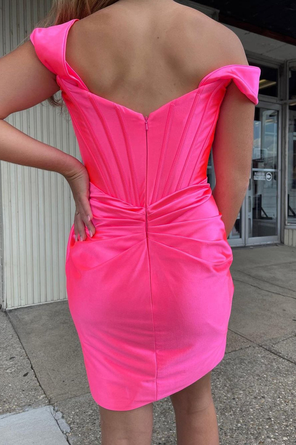 Trendy Bodycon Off the Shoulder Turquoise Short Homecoming Dress with Ruched