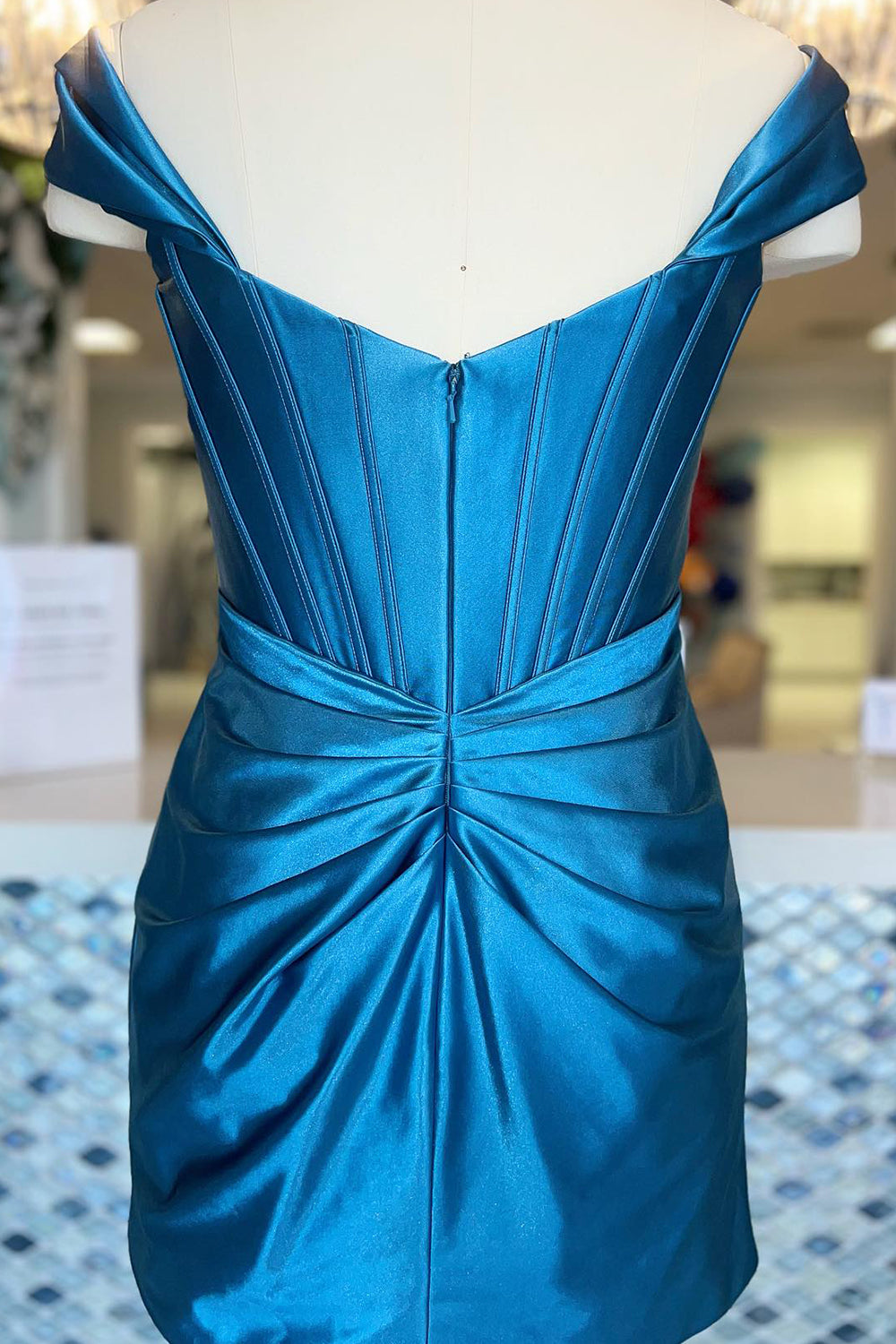 Trendy Bodycon Off the Shoulder Turquoise Short Homecoming Dress with Ruched