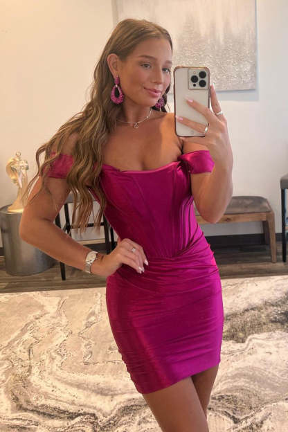 Trendy Bodycon Off the Shoulder Turquoise Short Homecoming Dress with Ruched