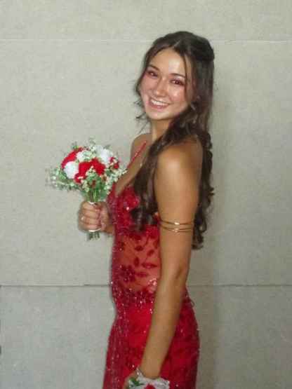 V-Neck Beaded Tiered Long Prom Dress