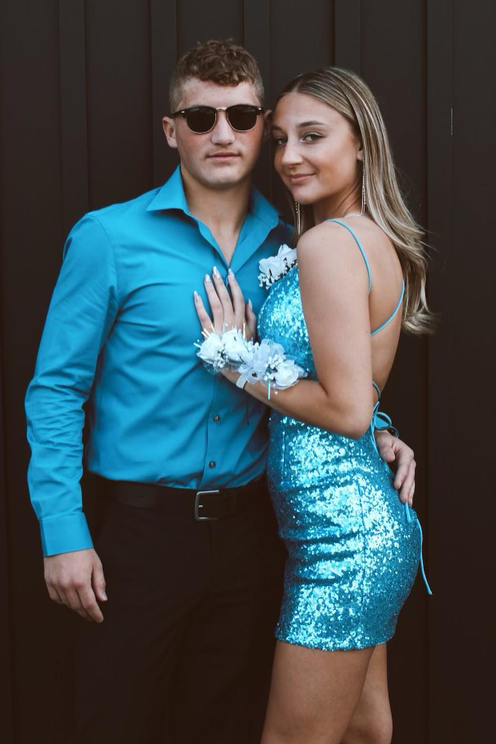 Sparkly Red Tight Sequins Backless Short Homecoming Dress-BMbridal