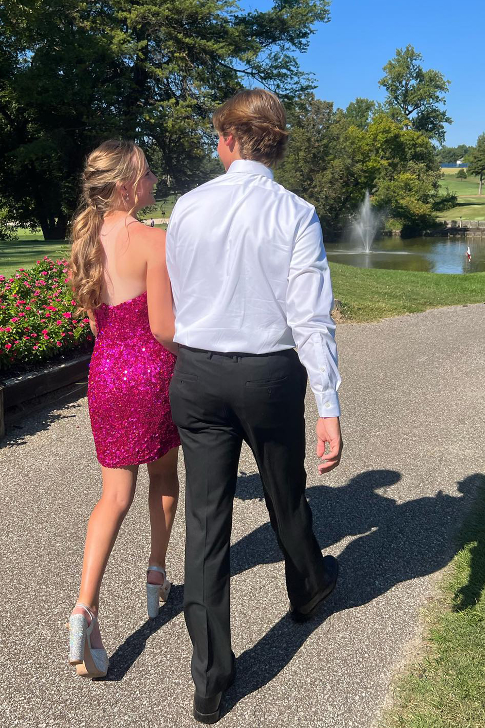 Sparkly Fuchsia Sequins Strapless Sleeveless Tight Homecoming Dress-BMbridal