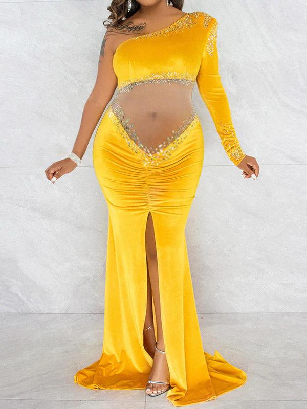 Bmbridal Maternity Sleeveless Mermaid Dress With Appliques-BMbridal