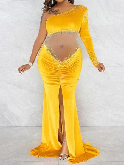 Bmbridal Maternity Sleeveless Mermaid Dress With Appliques-BMbridal