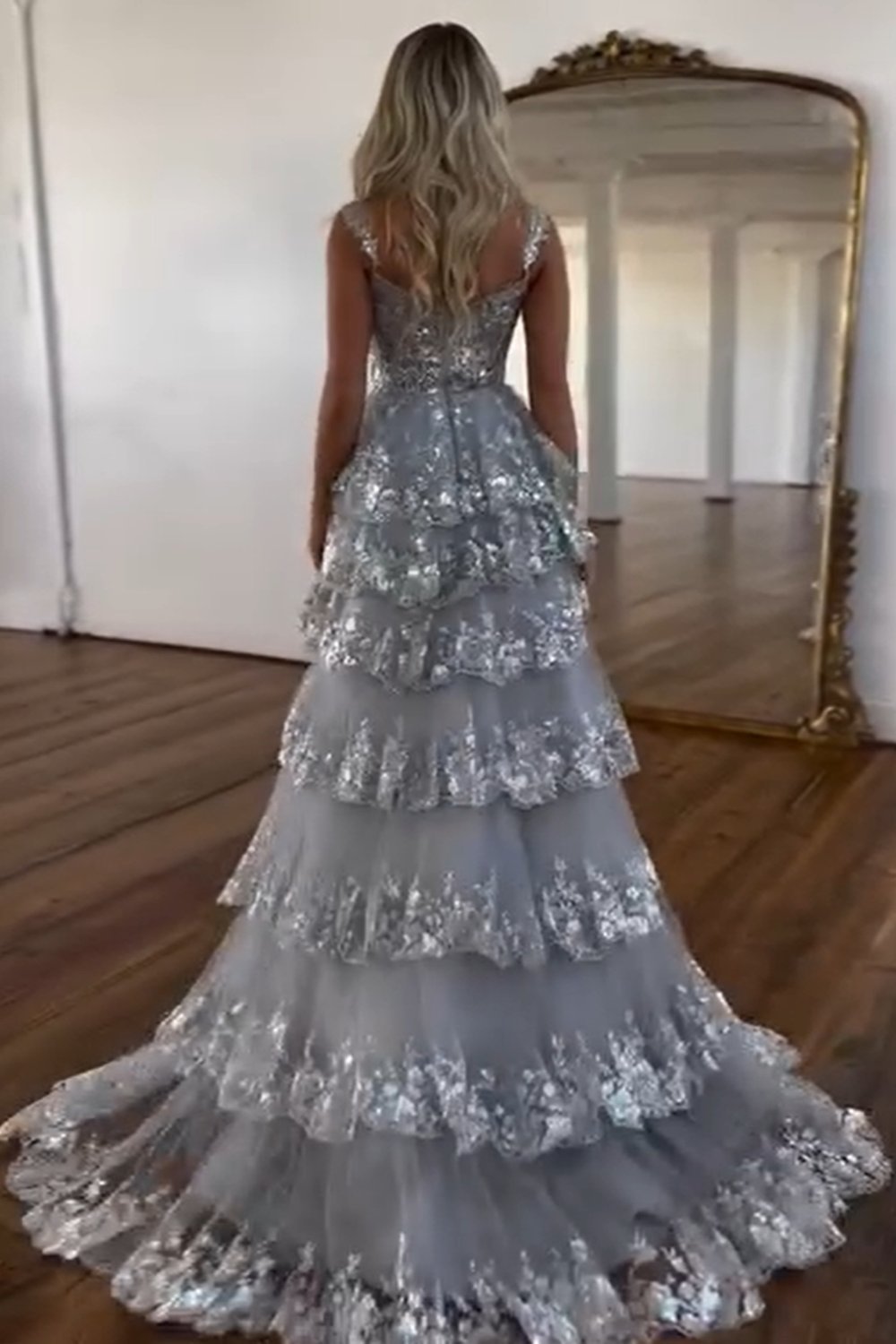 Princess A Line Off the Shoulder Ocean Blue Corset Prom Dress with Lace Ruffles