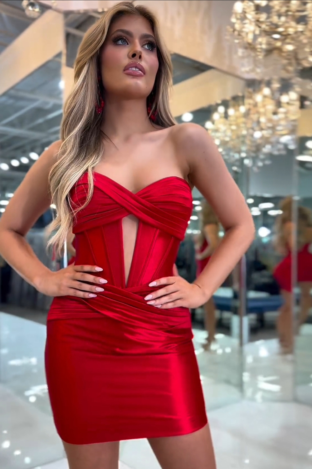 Hot Pink Corset Sweetheart Tight Short Homecoming Dress