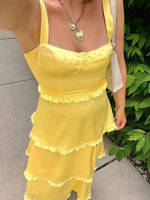 Orange A Line Cantaloupe Corset Tiered Long Prom Party Dresss