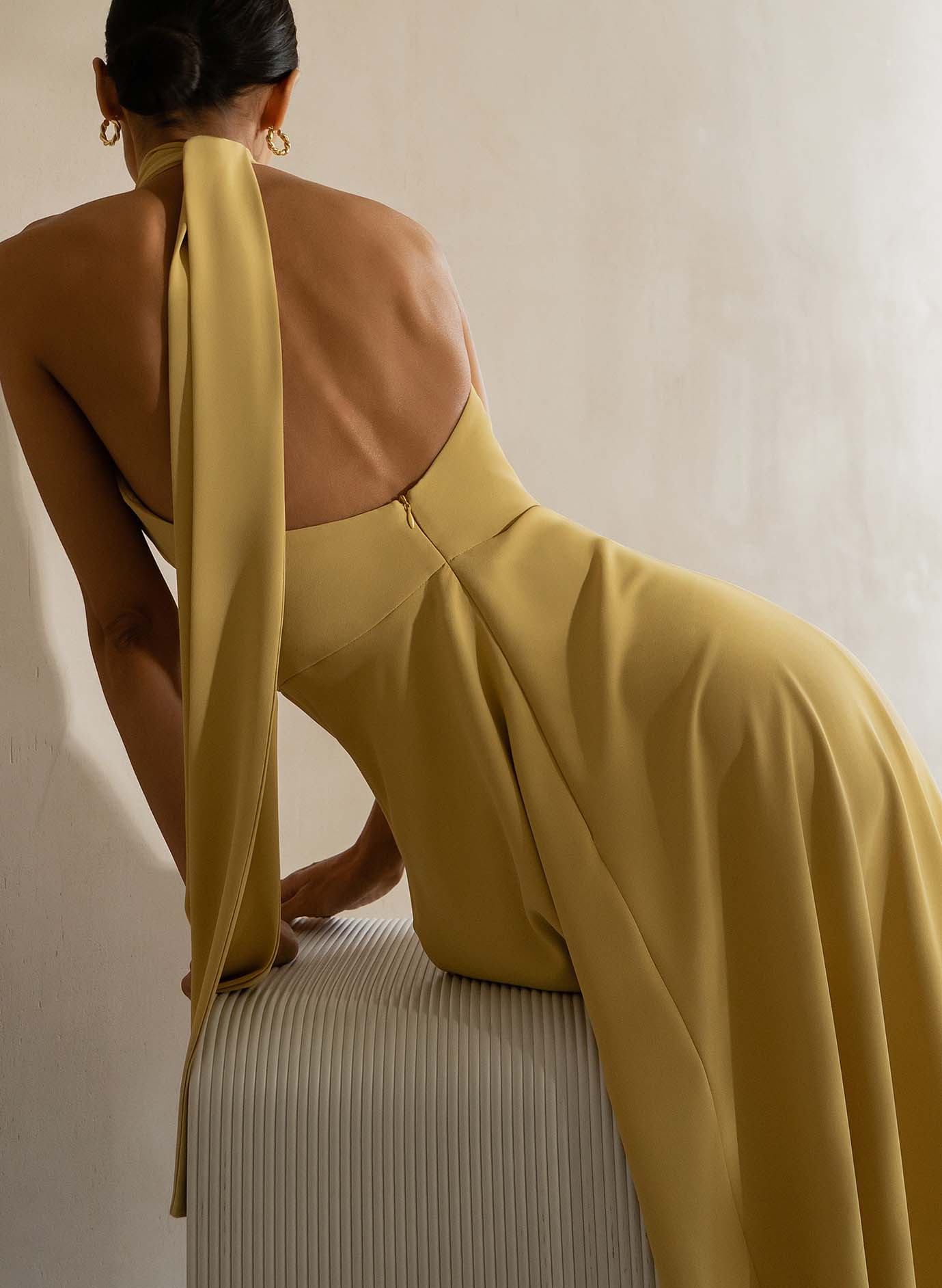 A-Line Bridesmaid Dresses with Halter Open Back