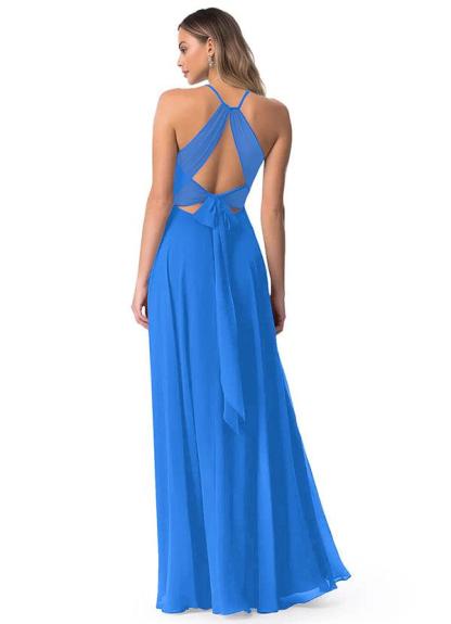 A-Line Chiffon Bridesmaid Dresses Featuring Open Back