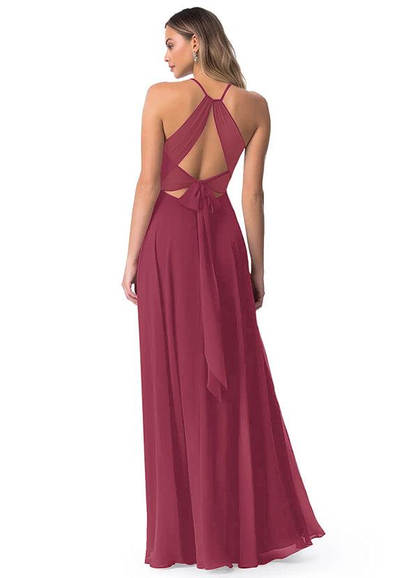 A-Line Chiffon Bridesmaid Dresses Featuring Open Back