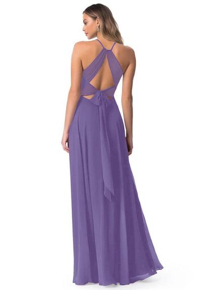 A-Line Chiffon Bridesmaid Dresses Featuring Open Back