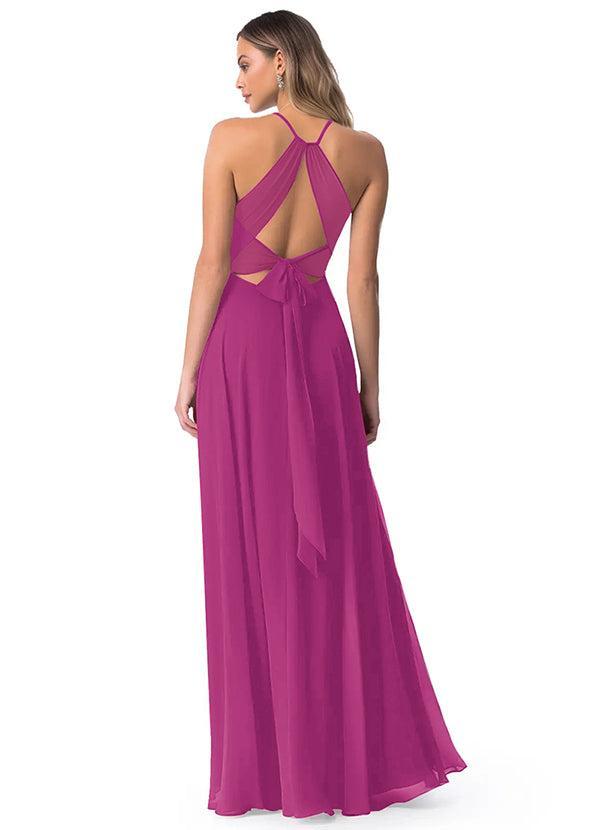 A-Line Chiffon Bridesmaid Dresses Featuring Open Back
