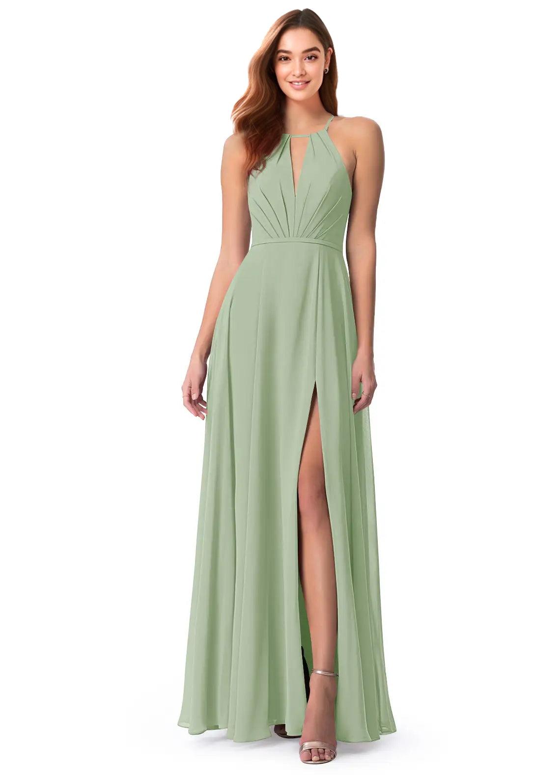 A-Line Chiffon Bridesmaid Dresses Featuring Open Back