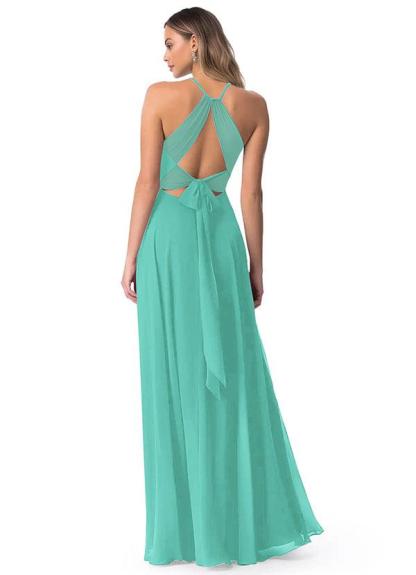A-Line Chiffon Bridesmaid Dresses Featuring Open Back