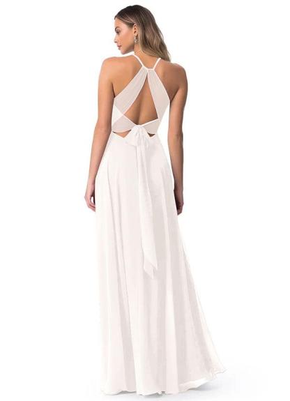 A-Line Chiffon Bridesmaid Dresses Featuring Open Back