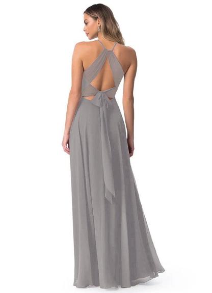 A-Line Chiffon Bridesmaid Dresses Featuring Open Back